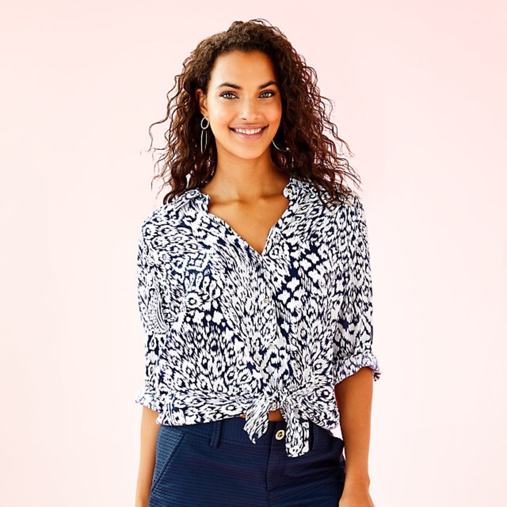 Lilly Pulitzer Sea View Shirt Size L NWT
